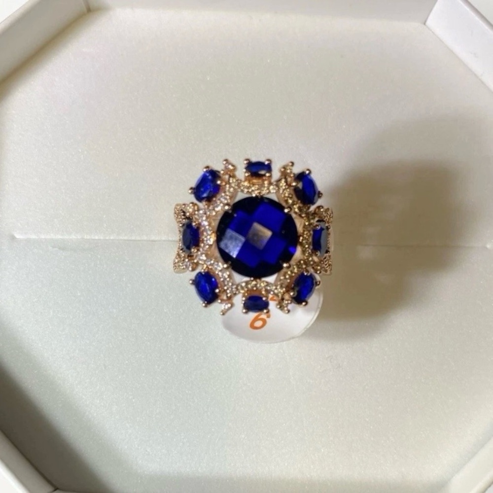 “Kept The Crown” September 2025 Lab Created Sapphire Rose Gold Ring 6 BP